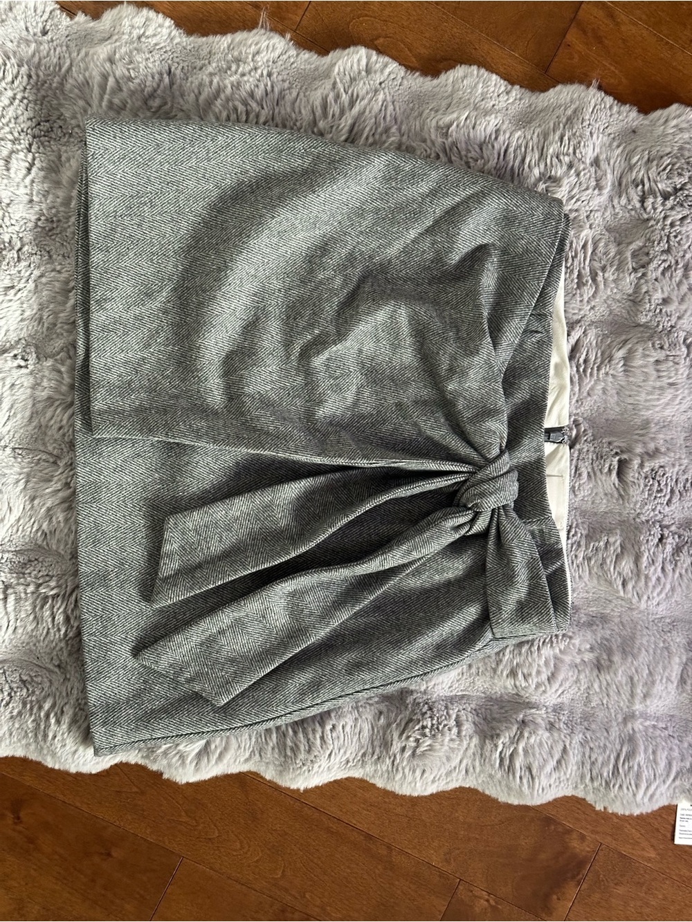 Wilfred Charcoal Gray Ribbed Tie-Waist Mini Skirt - Picture 2 of 7